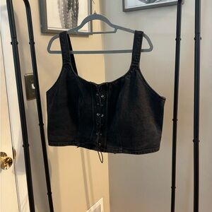 Black Denim cropped top